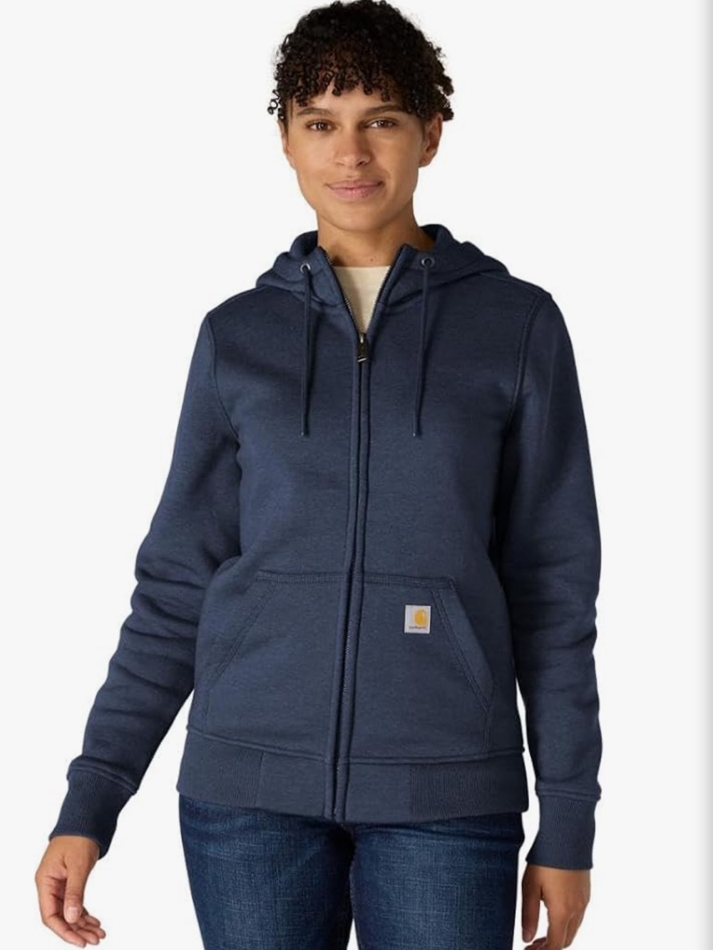 Carhartt Women Dark Navy Zip-Up Hoodie Jacket, size M (8-10)